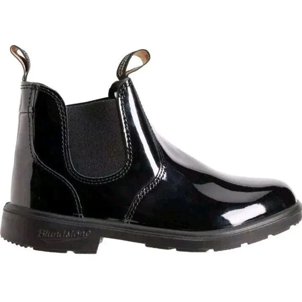 Blundstone Kids 2255 Chelsea Boots Black Patent Leather AU 1 2 3‎ NIB